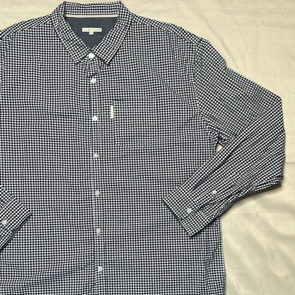 Marc Ekco Navy and White Gingham Button Down Shirt - Picture 4 of 11